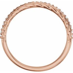 14K Rose Gold 1/6 CTW Natural Diamond Rope Ring