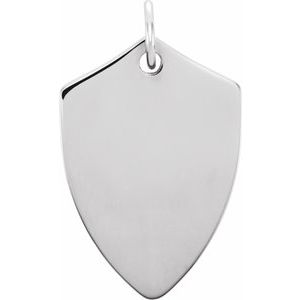 Sterling Silver Engravable Shield Pendant