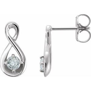 Platinum 1/5 CTW Natural Diamond Infinity-Inspired Earrings