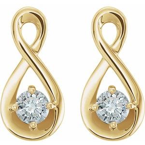 14K Yellow Gold 1/5 CTW Natural Diamond Infinity-Inspired Earrings – image 2