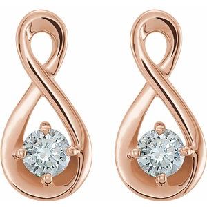 14K Rose Gold 1/5 CTW Natural Diamond Infinity-Inspired Earrings – image 2