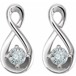 Platinum 1/5 CTW Natural Diamond Infinity-Inspired Earrings – image 2