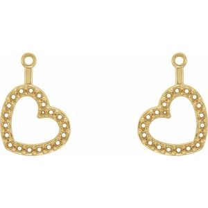 14K Yellow Gold Right Heart Earring Jacket Mounting – image 2