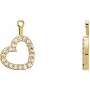 14K Yellow Gold 1/5 CTW Natural Diamond Heart Earring Jackets