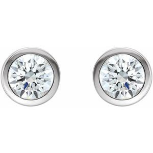 Platinum 1/3 CTW Natural Diamond Bezel-Set Earrings – image 2