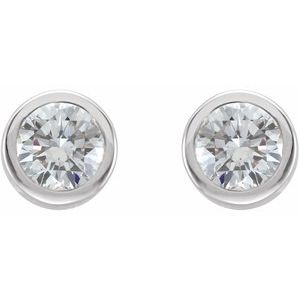 14K White Gold 1/3 CTW Natural Diamond Bezel-Set Earrings – image 2