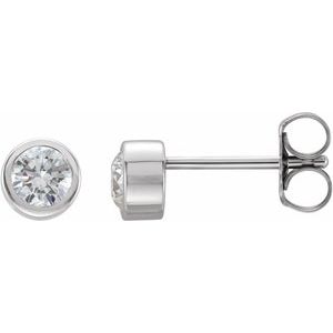 14K White Gold 1/3 CTW Natural Diamond Bezel-Set Earrings