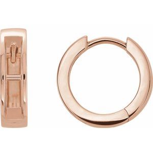 14K Rose Gold Channel-Set Hoop Earring Mounting