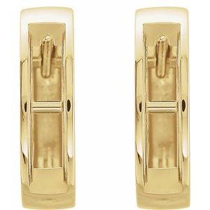 18K Yellow Gold Channel-Set Hoop Earring Mounting – image 2