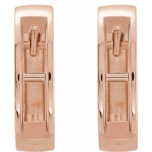 14K Rose Gold Channel-Set Hoop Earring Mounting – image 2
