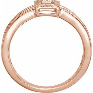 14K Rose Gold 1/10 CTW Natural Diamond Geometric Ring