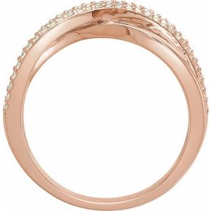 14K Rose Gold .06 CTW Natural Diamond Criss-Cross Ring