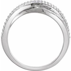 14K White Gold .06 CTW Natural Diamond Criss-Cross Ring