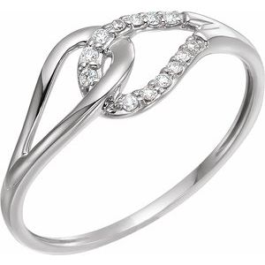 14K White Gold .08 CTW Natural Diamond Ring