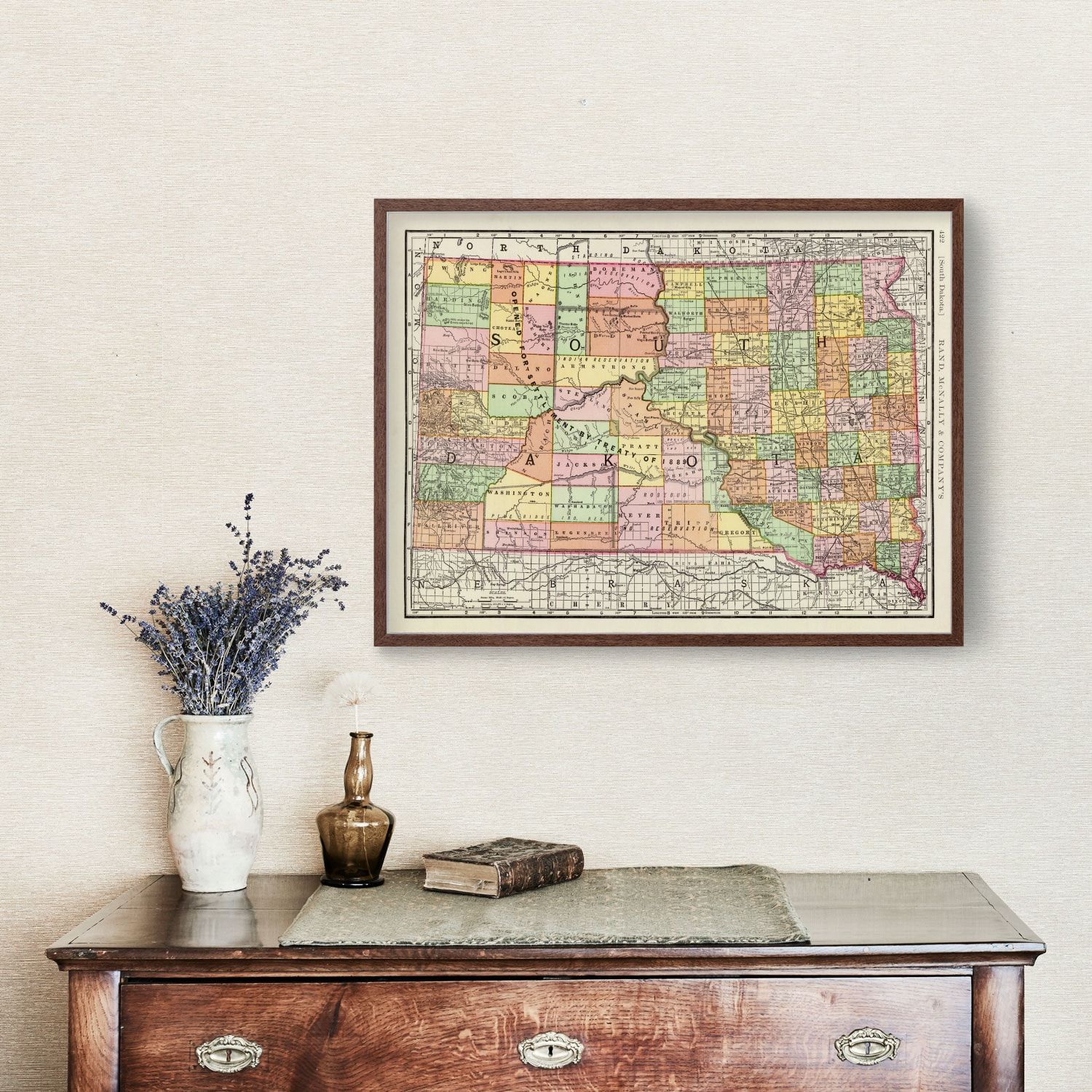 Vintage Map of South Dakota 1897