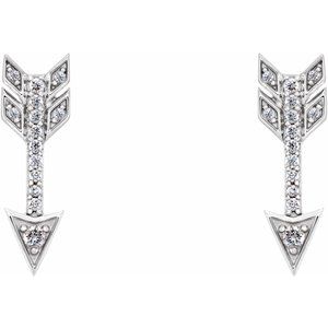 14K White Gold 1/6 CTW Natural Diamond Arrow Earrings – image 2