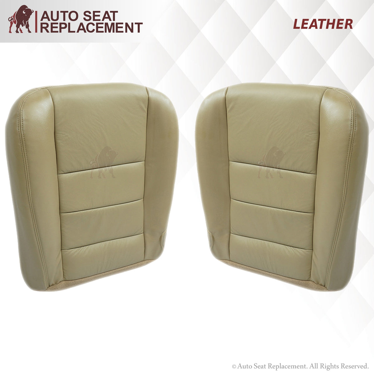 2003-2007 Ford F250 F350 Lariat Seat Cover in Tan: Choose Leather or Vinyl