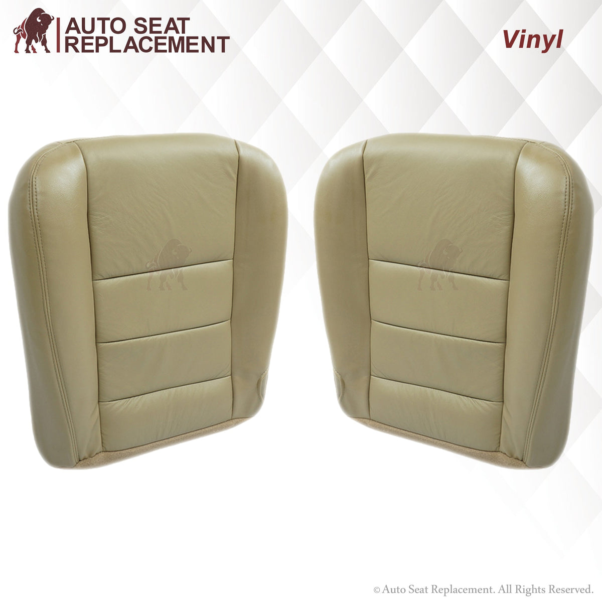 2003-2007 Ford F250 F350 Lariat Seat Cover in Tan: Choose Leather or Vinyl