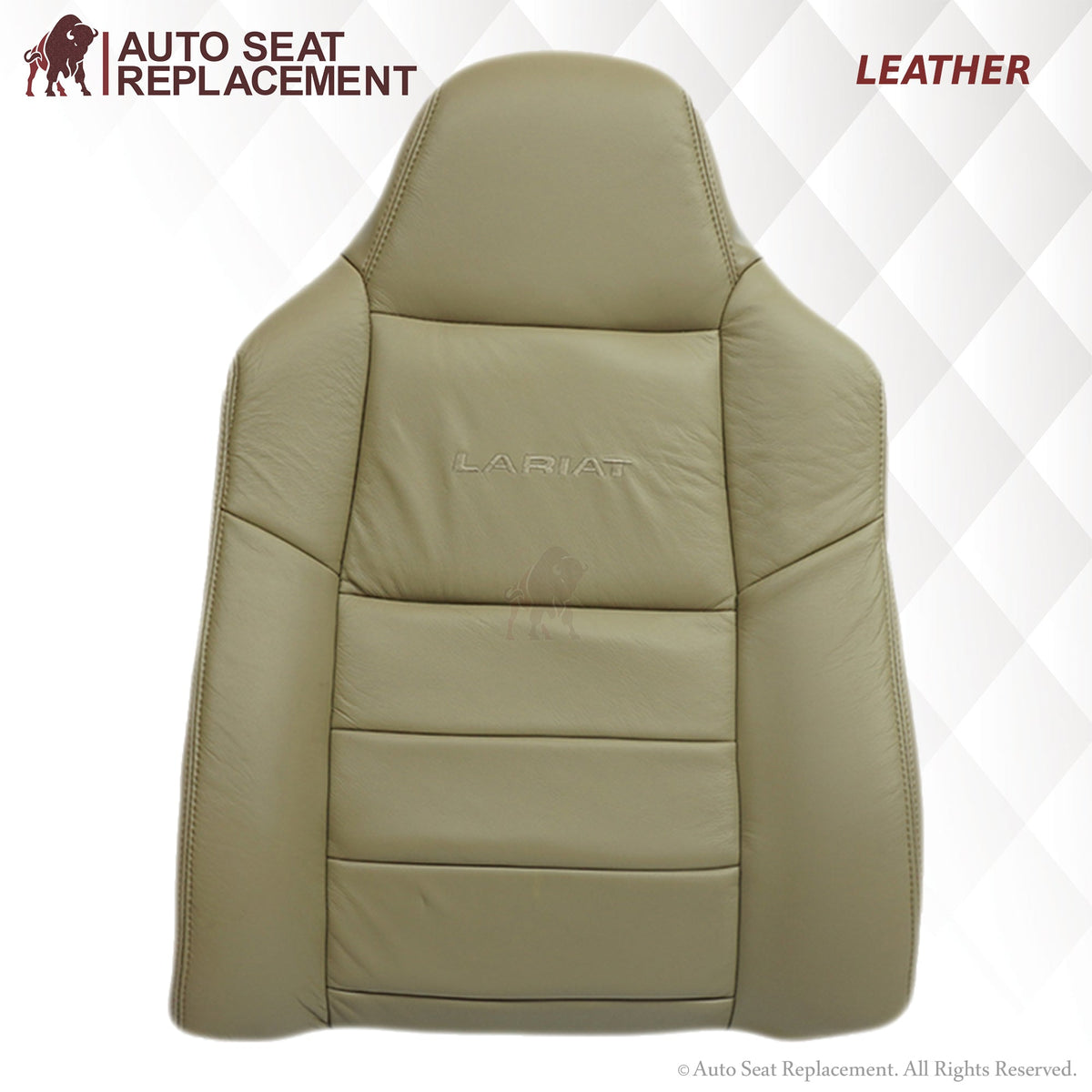 2003-2007 Ford F250 F350 Lariat Seat Cover in Tan: Choose Leather or Vinyl