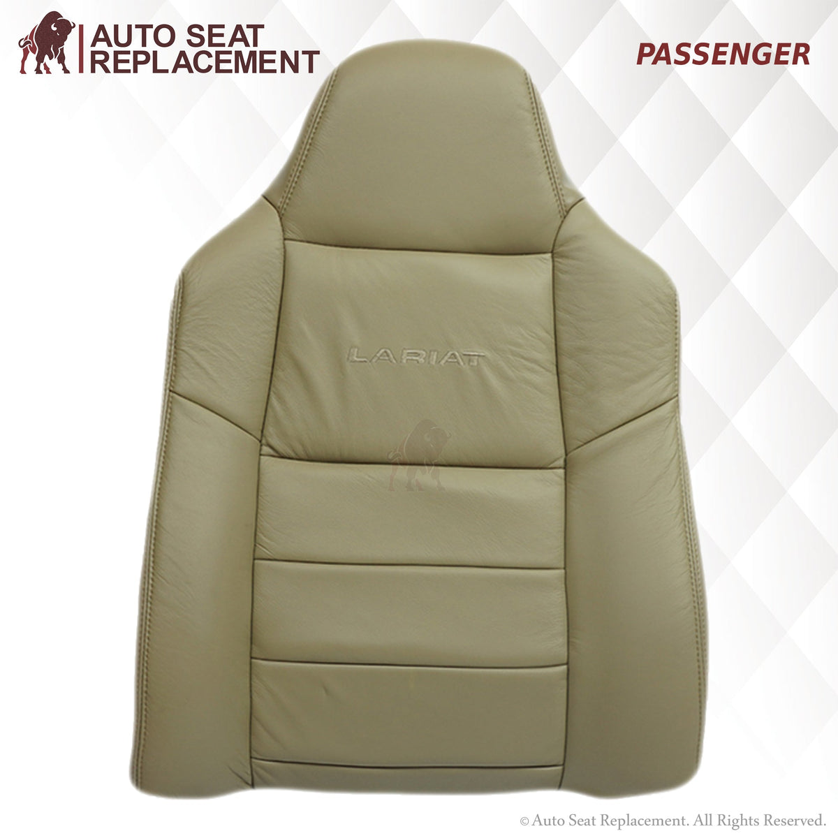 2003-2007 Ford F250 F350 Lariat Seat Cover in Tan: Choose Leather or Vinyl