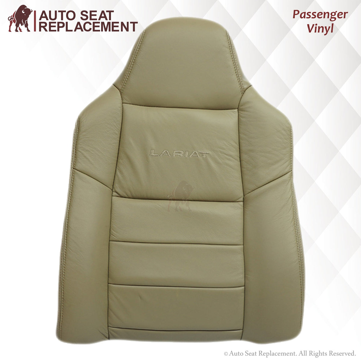 2003-2007 Ford F250 F350 Lariat Seat Cover in Tan: Choose Leather or Vinyl