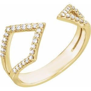 14K Yellow Gold 1/5 CTW Natural Diamond Geometric Ring