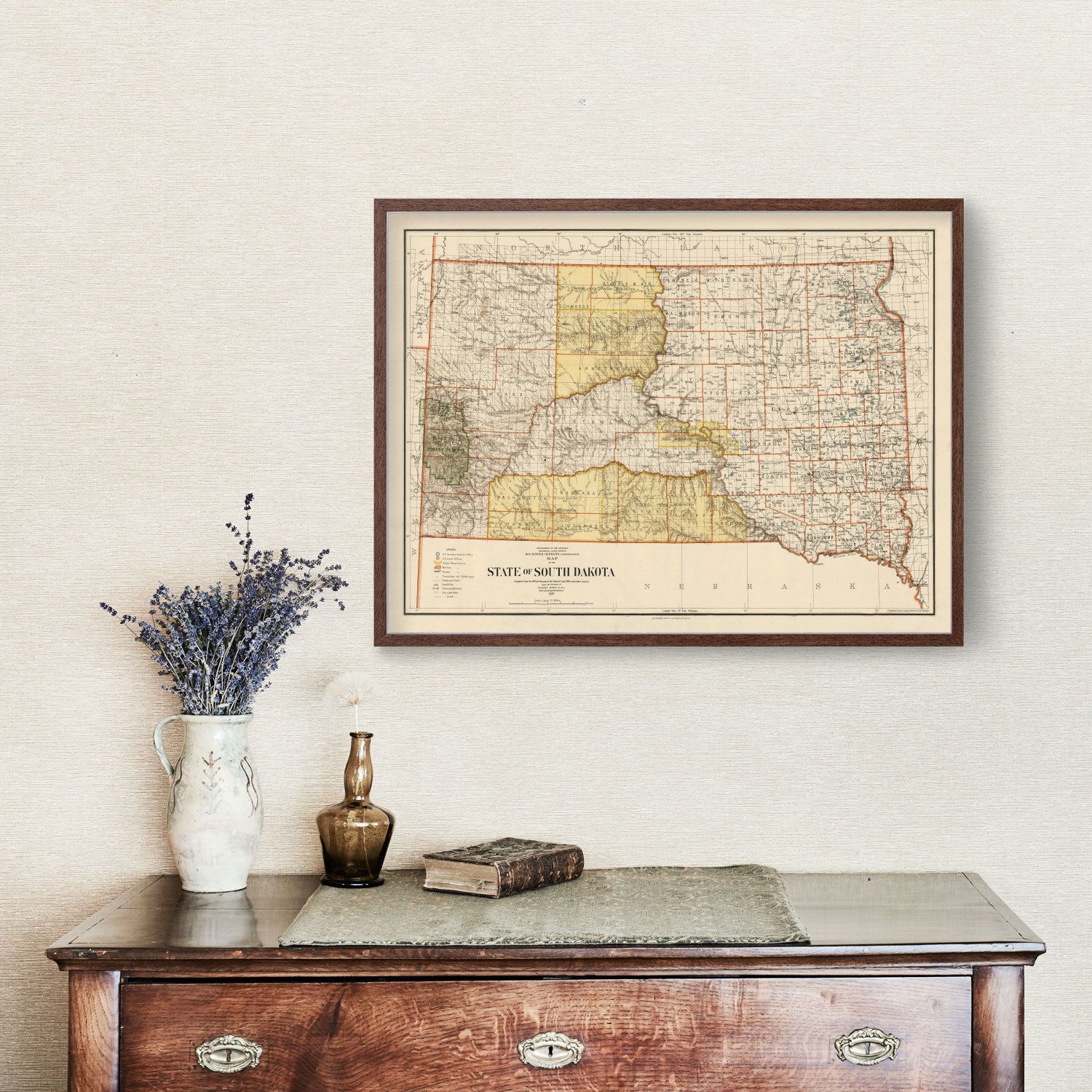 Vintage Map of South Dakota 1901