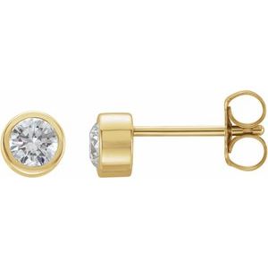 14K Yellow Gold 1/3 CTW Natural Diamond Bezel-Set Earrings