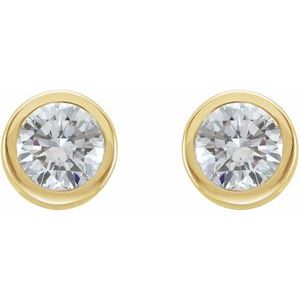 14K Yellow Gold 1/3 CTW Natural Diamond Bezel-Set Earrings – image 2