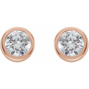 14K Rose Gold 1/3 CTW Natural Diamond Bezel-Set Earrings – image 2