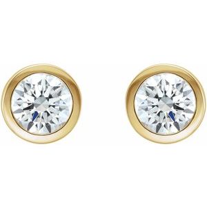 14K Yellow Gold 1/5 CTW Natural Diamond Bezel-Set Earring – image 2