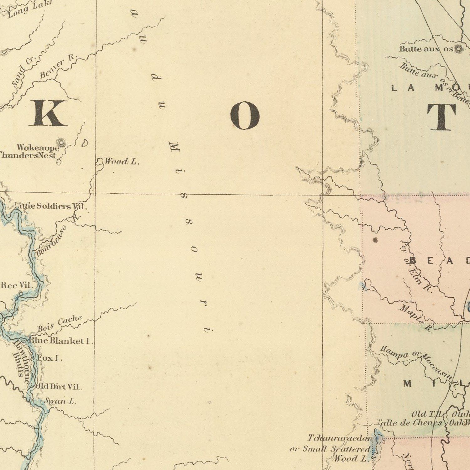 Vintage Map of Dakota Territory 1875