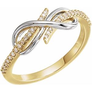 14K Yellow/White Gold 1/10 CTW Natural Diamond Infinity-Inspired Ring