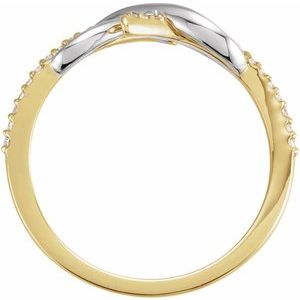 14K Yellow/White Gold 1/10 CTW Natural Diamond Infinity-Inspired Ring