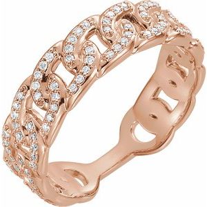 14K Rose Gold 1/4 CTW Natural Diamond Stackable Link Ring