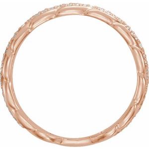 14K Rose Gold 1/4 CTW Natural Diamond Stackable Link Ring