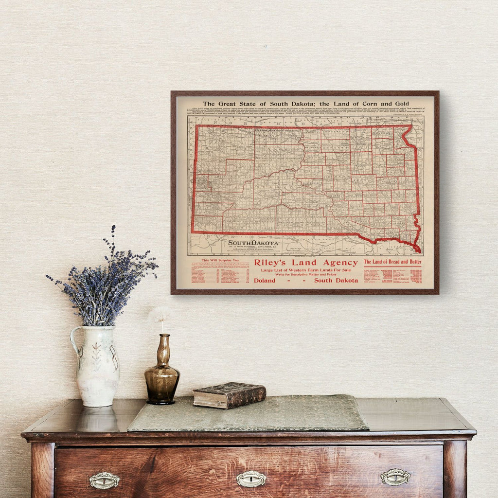Vintage Map of South Dakota 1906