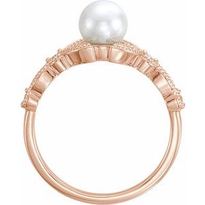 Pearl Leaf Ring