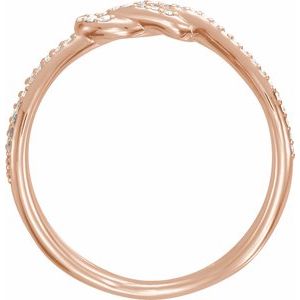 14K Rose Gold 1/5 CTW Natural Diamond Knot Ring