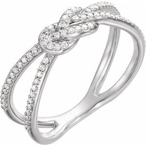 Platinum 1/5 CTW Natural Diamond Knot Ring