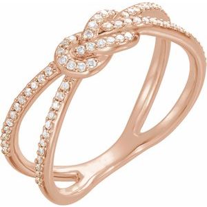 14K Rose Gold 1/5 CTW Natural Diamond Knot Ring