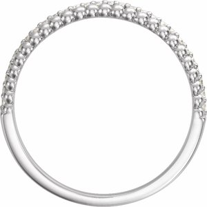 14K White Gold 1/6 CTW Natural Diamond Beaded Ring
