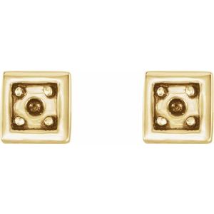 14K Yellow Gold 2.5 mm Round Earring Mounting – image 2