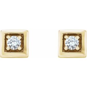 14K Yellow Gold 1/8 CTW Natural Diamond Earrings