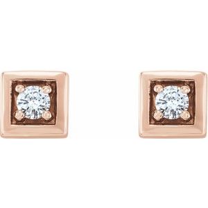 14K Rose Gold 1/8 CTW Natural Diamond Earrings
