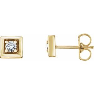 14K Yellow Gold 1/8 CTW Natural Diamond Earrings
