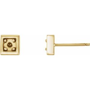 14K Yellow Gold 2.5 mm Round Earring Mounting