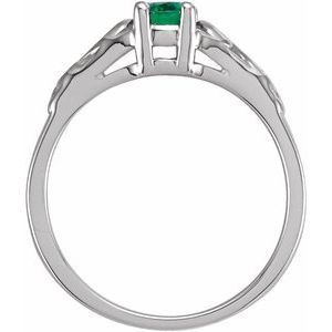 Sterling Silver May Youth Imitation Birthstone Ring