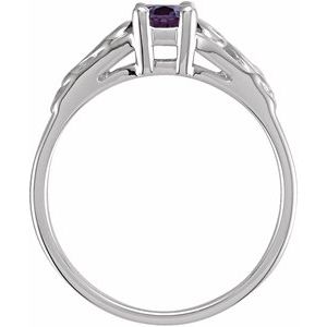 14K White Gold June Youth Imitation Birthstone Ring
