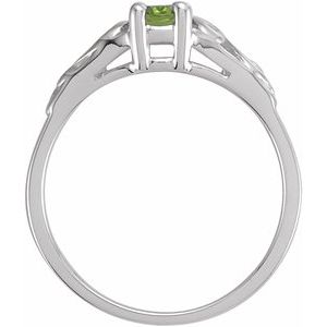 Sterling Silver August Youth Imitation Birthstone Ring